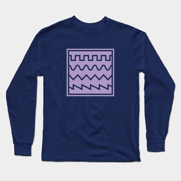 Synthesizer Waveforms Purple Long Sleeve T-Shirt by Atomic Malibu